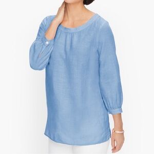 Talbots Linen Button Back Blouse